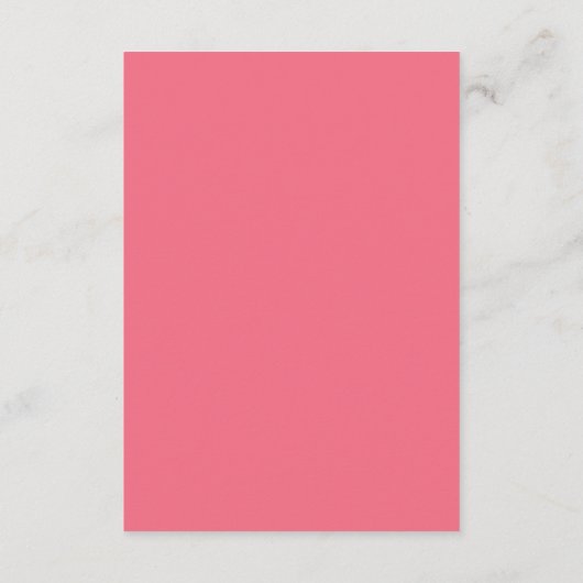 Moderne hotroze Fuchsia Retro Vibes Weddenschap Informatiekaartje (Achterkant)