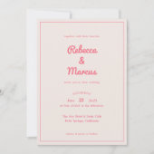 Moderne hotroze Fuchsia Retro Vibes Weddenschap Kaart (Voorkant)