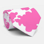 Moderne hotroze Koe Huidtextiel Dierenafdrukken Stropdas (Opgerold)