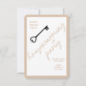 Moderne Housewarming Party Invite | Beige (Voorkant)