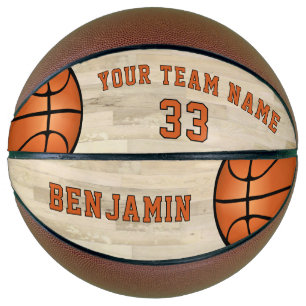 Moderne Houten Speler Naam Team Nummer  Basketbal