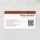 Moderne Houtkorrel Handyman Gereedschap Aannemer Visitekaartje (Achterkant)