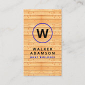 Moderne Houtnerf Uiterlijk - Geparafeerd QR Code Visitekaartje (Voorkant)