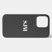 Moderne houtskool grijs aangepaste monogram initia Case-Mate iPhone case (Achterkant (horizontaal))