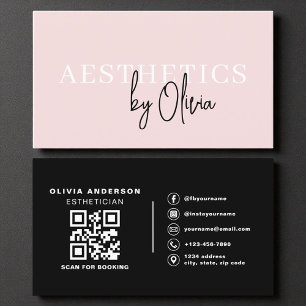 Moderne huidverzorging estheticus QR Code Blush Pi Visitekaartje
