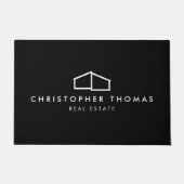 Moderne Huis Logo op Black Realtor, Architectuur Deurmat (Voorkant)