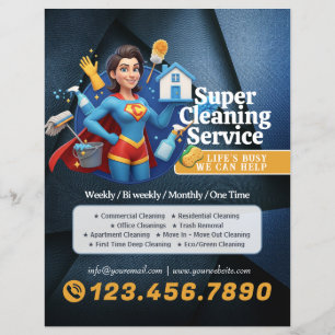 Moderne Huis Schoonmaak Dienst Huishoudelijke Hulp Flyer