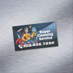 Moderne Huis Schoonmaak Dienst Huishoudelijke Hulp Magnetisch Visitekaartje