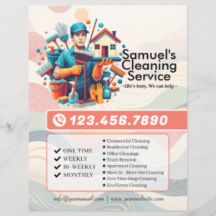 Moderne Huis Schoonmaak Dienst Huishouding Flyer