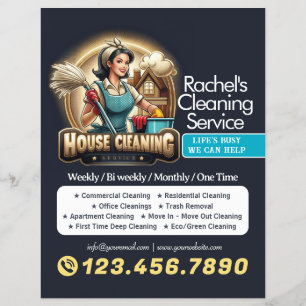 Moderne Huis Schoonmaak Dienst Huishouding Flyer