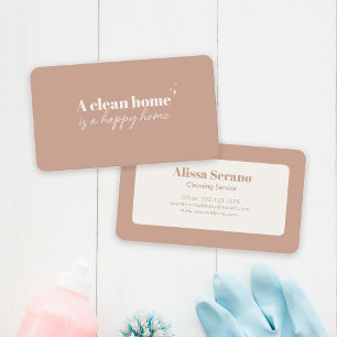 Moderne Huis Schoonmaak Service Boho Blush Maid Visitekaartje