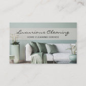 Moderne huis schoonmaakdienst QR-code Visitekaartje (Voorkant)