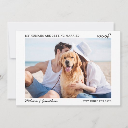 Moderne huisdier foto hond huwelijksaanzoek aankondiging (Voorkant)