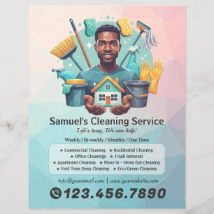 Moderne huishoudelijke schoonmaakdienst Huishoudel Flyer