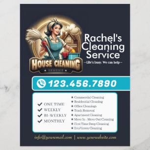 Moderne huishoudelijke schoonmaakdienst Huishoudel Flyer