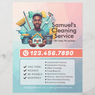 Moderne huishoudelijke schoonmaakdienst Huishoudel Flyer