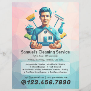 Moderne huishoudelijke schoonmaakdienst Huishoudel Flyer