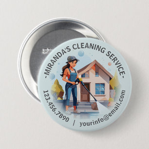 Moderne huishoudelijke schoonmaakdienst Huishoudel Ronde Button 7,6 Cm