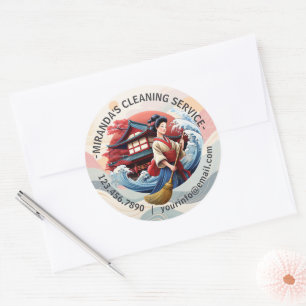 Moderne huishoudelijke schoonmaakdienst Huishoudel Ronde Sticker
