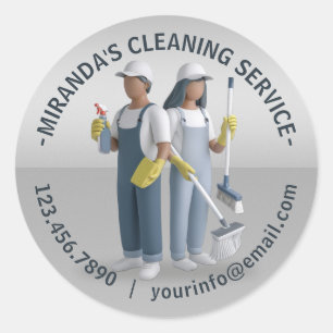 Moderne huishoudelijke schoonmaakdienst Huishoudel Ronde Sticker
