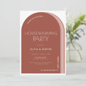 Moderne huisverwarmingsuitnodiging van rosewood kaart (Staand voorkant)