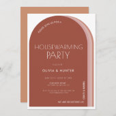 Moderne huisverwarmingsuitnodiging van rosewood kaart (Voorkant / Achterkant)