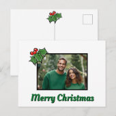 Moderne hulstblad bessen Kerst sjabloon (Voorkant / Achterkant)