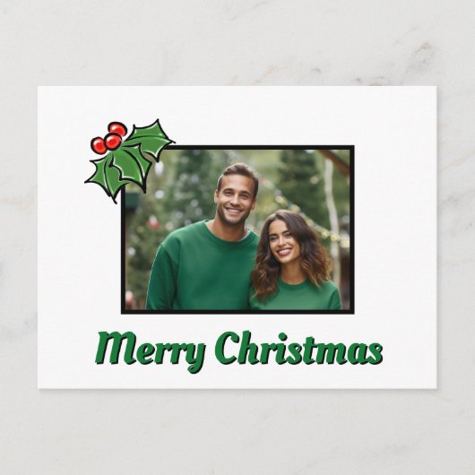 Moderne hulstblad bessen Kerst sjabloon (Voorkant)