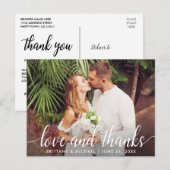 Moderne Huwelijk Script Liefde en Dank Foto Briefkaart (Voorkant / Achterkant)