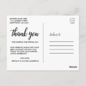 Moderne Huwelijk Script Liefde en Dank Foto Briefkaart (Achterkant)