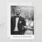 Moderne huwelijksfoto Dank u kaart (Voorkant)