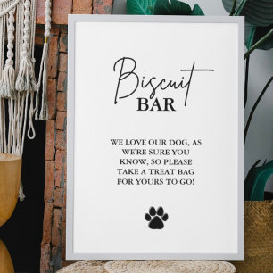 Moderne huwelijkshond traktatie teken biscuit bar  poster
