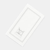 Moderne huwelijksmonogram Namen en datum grijs din Servet (Hoek)