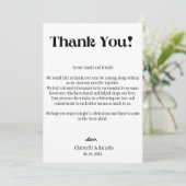 Moderne huwelijksplaats instelling bedankkaart aankondiging (Staand voorkant)