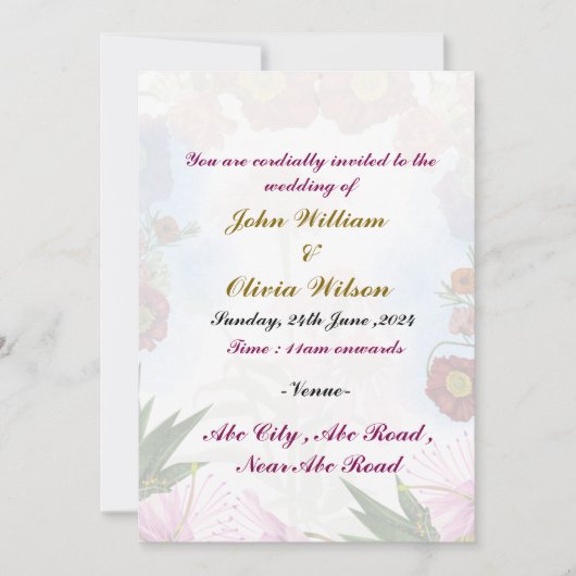 Moderne huwelijksuitnodigingen kaart (Voorkant)