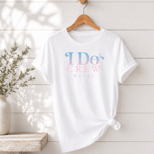 Moderne I Do Crew Pastel Gradiënt Bruidsmeisje Tri-Blend Shirt