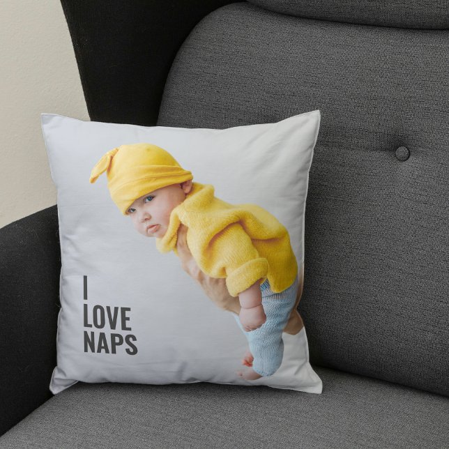Moderne I Love Naps | Baby Foto-Sierkussen Kussen (Creator heeft geüpload)
