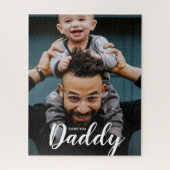 Moderne I Love You Dad Script Custom Photo Legpuzzel (Verticaal)