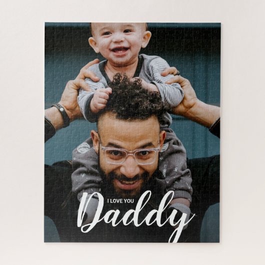 Moderne I Love You Dad Script Custom Photo Legpuzzel (Verticaal)