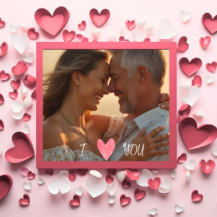 Moderne 'I Love You'-foto met hart Perfect Poster