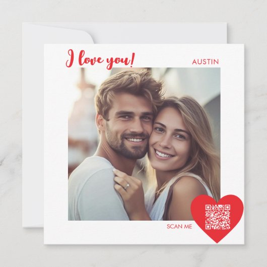 Moderne I LOVE you, jouw Valentijnsdag-foto van ee Feestdagenkaart (Voorkant)