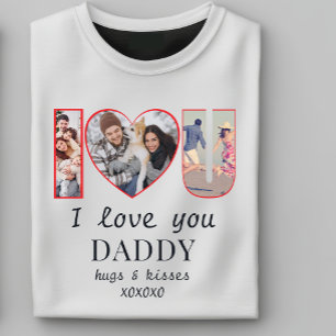Moderne i♥U Custom I Love You Daddy Mama 3 Foto T-shirt