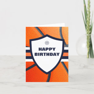 Moderne iconische basketbal logo HAPPY BIRTHDAY Feestdagen Kaart