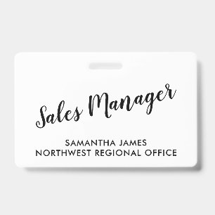 Moderne ID-badge voor salesmanager Badge