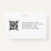 Moderne ID-Kaart | Logo Foto Business Employee ID Badge (Achterkant)