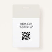 Moderne ID-Kaart | Minimalistische zakelijke medew Badge (Achterkant)