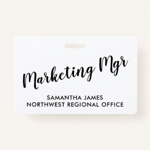 Moderne ID-kaart van marketingmanager Badge