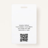 Moderne identiteitskaart | Minimale bedrijfsmedewe Badge (Achterkant)