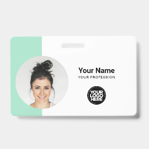 Moderne identiteitskaart Minimalistisch QR-rond fo Badge
