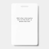 Moderne identiteitskaart voor het Personeel van he Badge (Back)